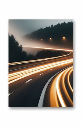A long, curving road with many cars on it