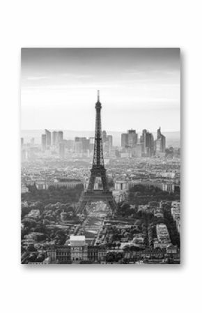 Paris skyline panorama in black and white