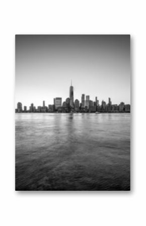 Manhattan skyline in black and white, New York City, USA