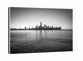 Manhattan skyline in black and white, New York City, USA