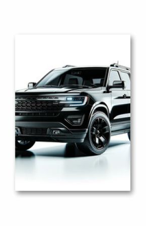 Black SUV isolated on white background