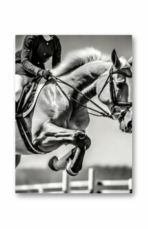 horse jumping equestrian sports show jumping themed photo macro black and white