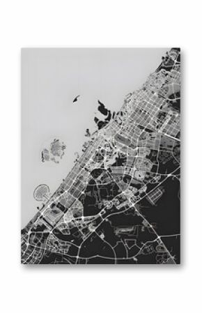 background map landscape city view monochrome black and white graphics america Dubai