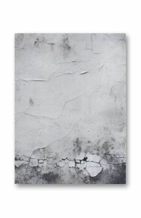 A monochrome photograph capturing the close up of a white wall with black spots on it, resembling a natural landscape in a city setting. The grey tones create a freezing and artistic vibe
