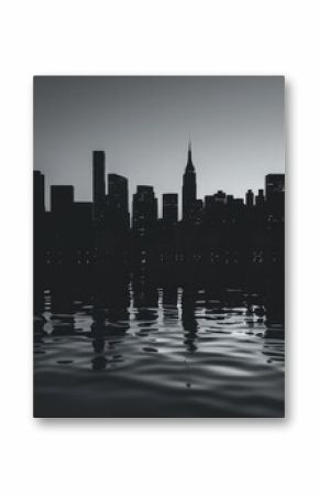 A stunning black and white city skyline image, perfect for urban concepts