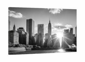 New York City buildings in black and white for background wallpaper