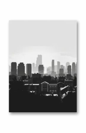 A striking black and white city skyline photo, perfect for urban themes