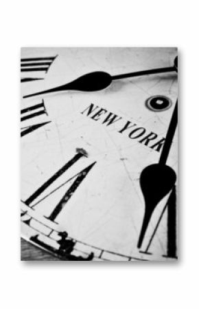 New York city clock black and white