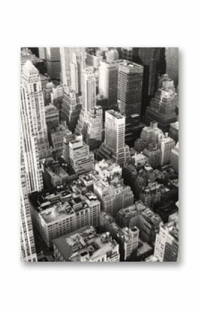 Black and white view of midtown New York City