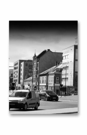 Norway black and white city streets background