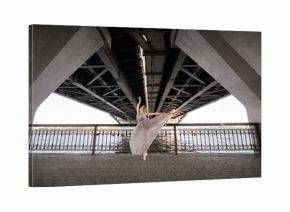 Elegant ballet dancer young girl dancing ballet outdoor