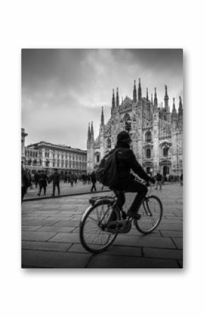 Milan Italy - black and white image