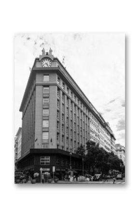 Buenos Aires, Argentina. Year 2020: Historic buildings around Plaza de Mayo. Ancient European architecture in Buenos Aires downtown. Beautiful city in South America.