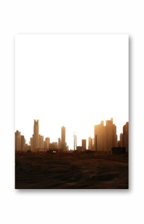 Cityscape construction skyline isolated on a white background png ai generated
