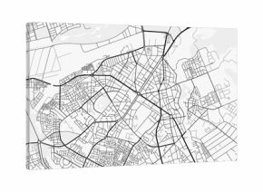 Fez City Map. Minimalist black and white line art poster for printing, wallpaper, wall art for home and office decor