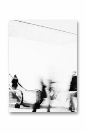 Blurred pedestrians in Black and white