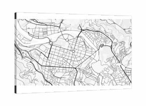 Bilbao City Map. Minimalist black and white line art poster for printing, wallpaper, wall art for home and office decor