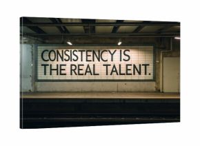 Urban Subway Wall Art with Inspirational Quote on Consistency