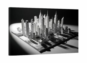 Black White City Model