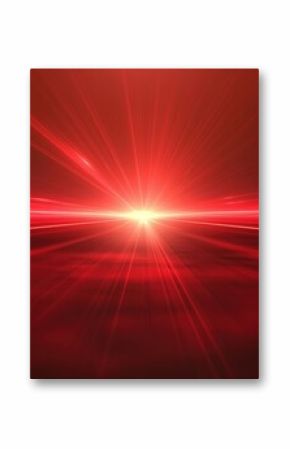 Red light is shining on a red background. The light is bright and intense, creating a sense of energy and excitement