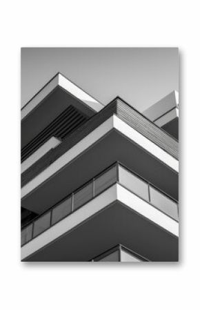Modern Luxury Apartment Building Black And White