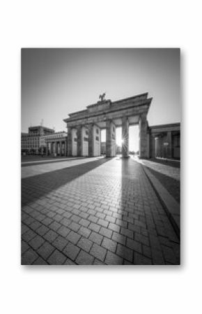 Brandenburg Gate (Brandenburger Tor) in black and white, Berlin, Germany