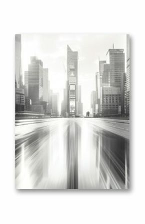 Black and white of a city street, banner, copy space