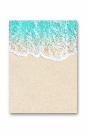 Soft ocean wave on white sand beach background