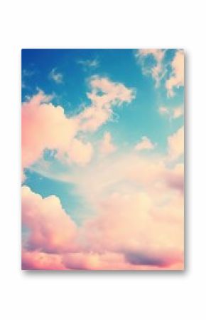 Light pink and blue sky with clouds