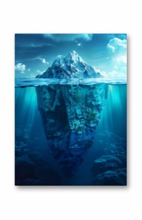 surreal, mystical image of high quality, depicting the tip of an iceberg
