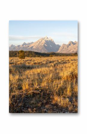 A stunning view of the Teton mountain range in Grand Teton National Park, WY.