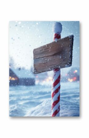 Christmas signpost with festive decorations