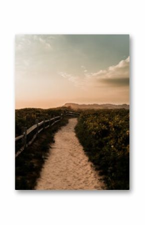 Martha's Vineyard Cliffside Beach Sunset View on Sandy Trail