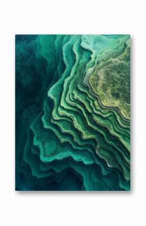 Aerial View of Vibrant Layered Sea and Coastal Formations