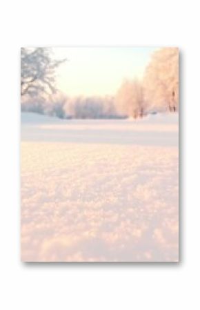Sparkling Snow Covered Frozen Pond in a White Winter Landscape