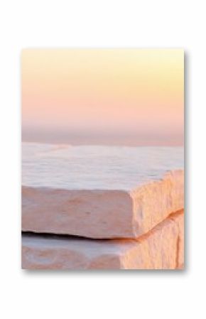 Stack of Light Pink Rocks at Sunset