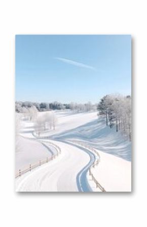 Snowy Path Through a Winter Landscape