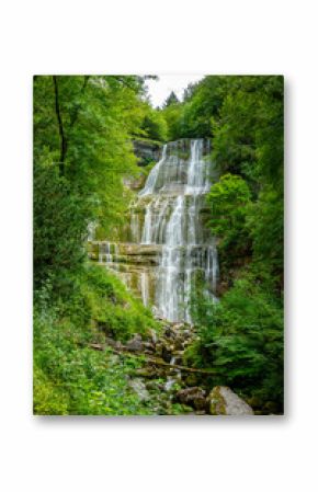 Hérisson waterfalls, famous local landmark in the Jura, France