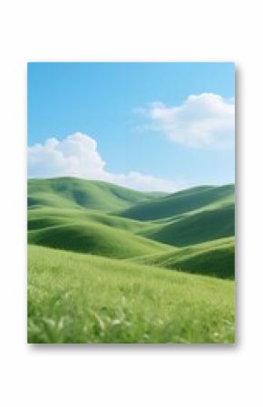 Green Rolling Hills Under Blue Sky