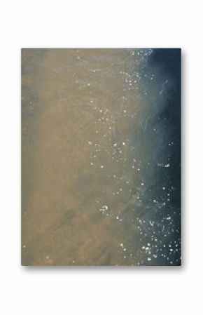 The water is brown and murky