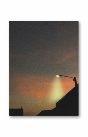 silhouette of a city on sunset