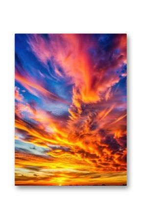 Vibrant sunset with colorful clouds and dramatic sky