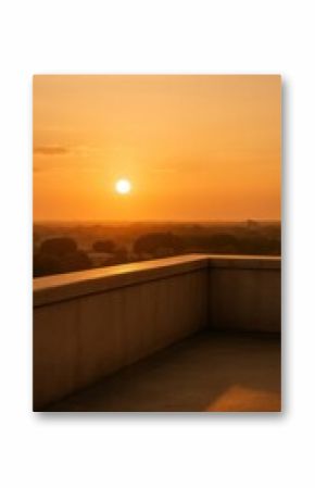 Serene rooftop sunset view