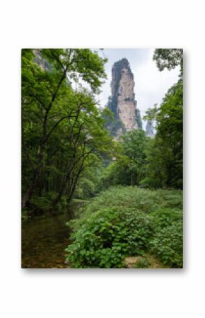 Hiking along the Golden Whip Stream in Zhangjiajie National Forest Park, Hunan Province, China
