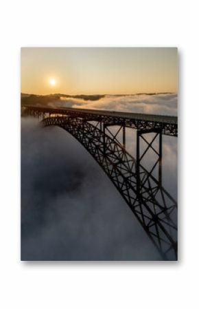 New River Gorge Bridge, West Virginia, Sunrise Fog
