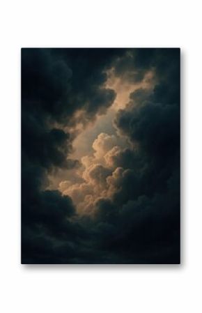 Dramatic clouds with golden light