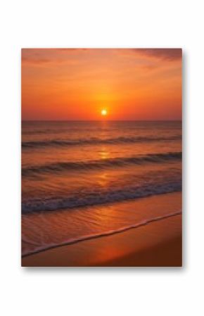 Vibrant sunset over tranquil ocean