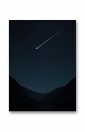 Serene night sky with meteor.