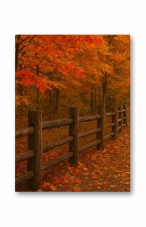 Vibrant autumn forest path