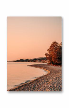Polychrono beach in summer sunrise